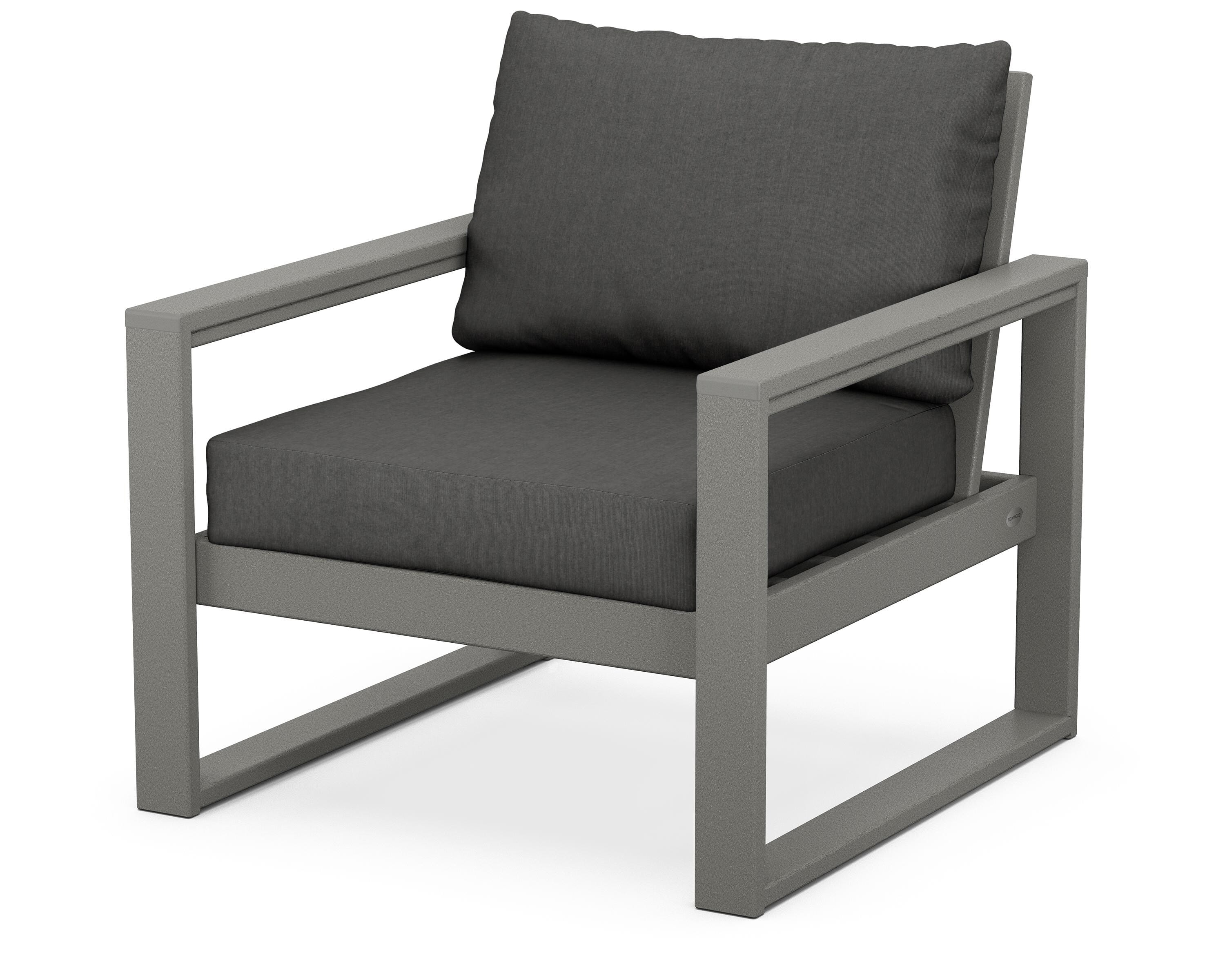 POLYWOOD® EDGE Club Chair in Slate Grey / Spectrum Carbon