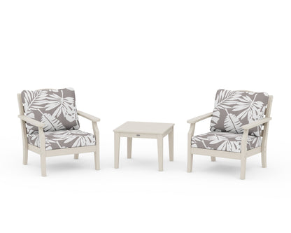 Draper James™ by  POLYWOOD® Savannah 3-Piece Deep Seating Set in Sand / Leaf Grey Mist