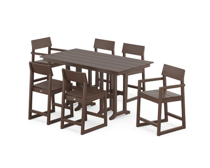 POLYWOOD® EDGE 7-Piece Farmhouse Counter Set in Mahogany