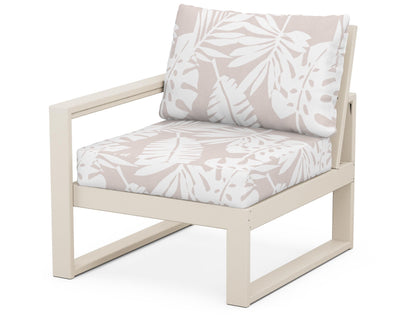 POLYWOOD® EDGE Modular Left Arm Chair in Sand / Leaf Dune Burlap