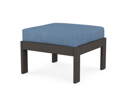 POLYWOOD® Vineyard Modular Ottoman in Vintage Coffee / Sky Blue