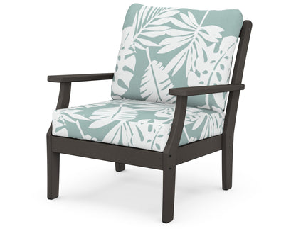 POLYWOOD® Braxton Deep Seating Chair in Vintage Coffee / Leaf Glacier Spa