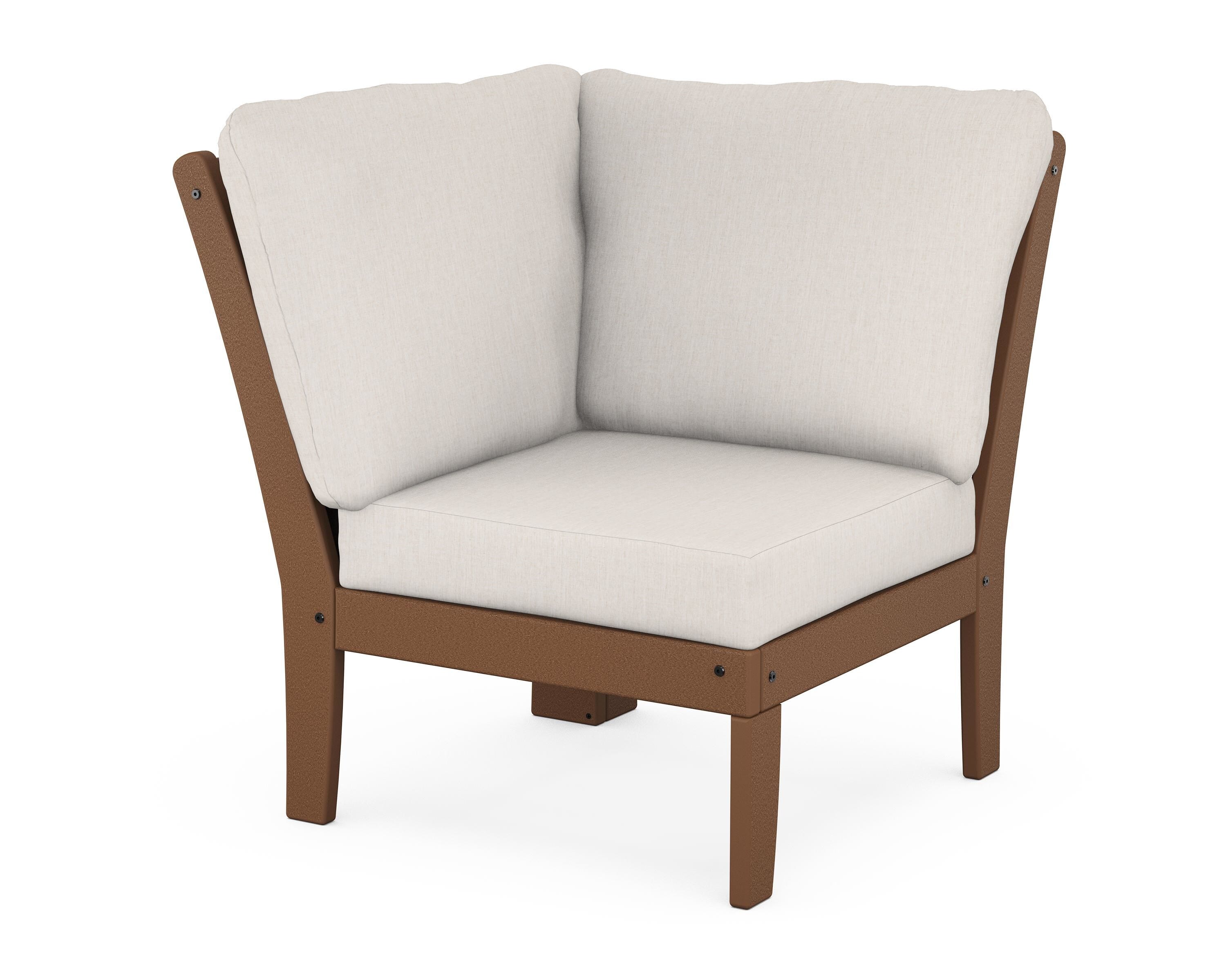 POLYWOOD® Braxton Modular Corner Chair in Teak / Cast Ash