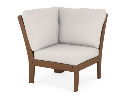 POLYWOOD® Braxton Modular Corner Chair in Teak / Cast Ash