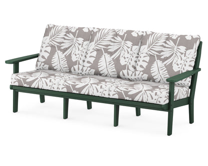POLYWOOD® Lakeside Deep Seating Sofa in Green / Leaf Grey Mist