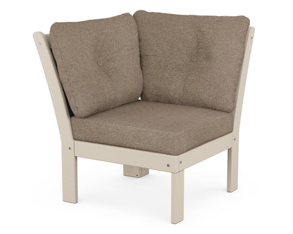 POLYWOOD® Vineyard Modular Corner Chair in Sand / Spiced Burlap