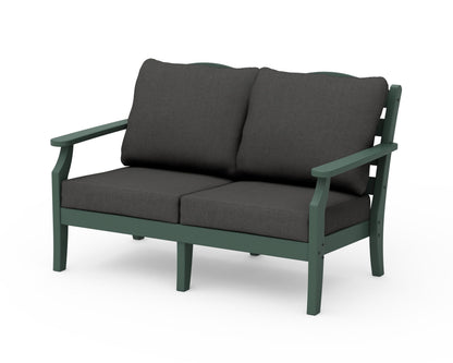 Draper James™ by  POLYWOOD® Savannah Deep Seating Loveseat in Green / Spectrum Carbon
