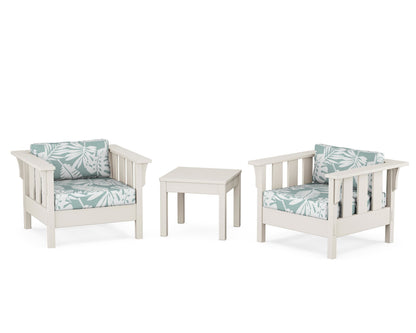 Martha Stewart by POLYWOOD® Acadia 3-Piece Deep Seating Set in Sand / Leaf Glacier Spa