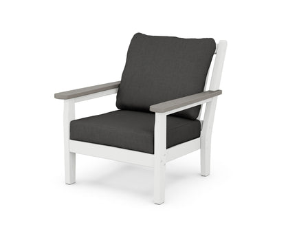 POLYWOOD® Chippendale Deep Seating Chair in White / Driftwood / Spectrum Carbon