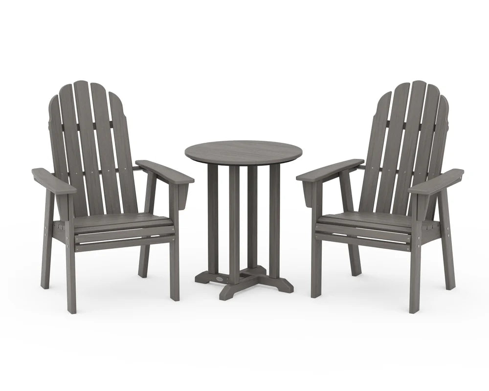 Vineyard Adirondack 3-Piece Round Dining Set