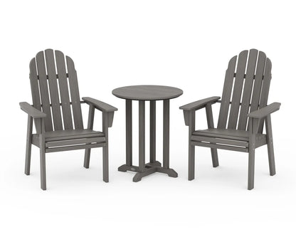Vineyard Adirondack 3-Piece Round Dining Set
