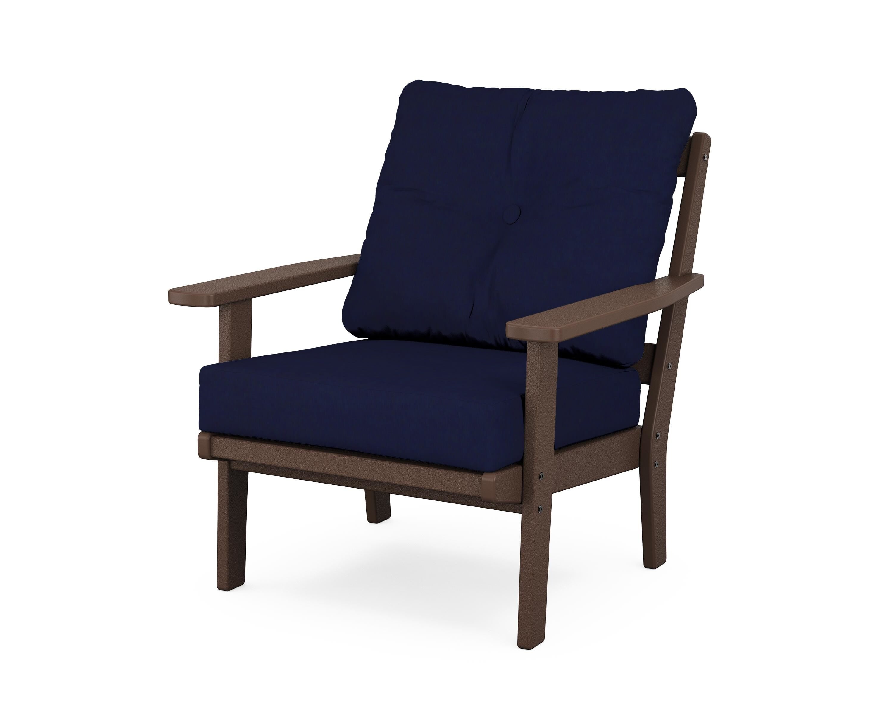 POLYWOOD® Prairie Deep Seating Chair in Mahogany / Navy