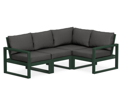 POLYWOOD® EDGE 4-Piece Modular Deep Seating Set in Green / Spectrum Carbon