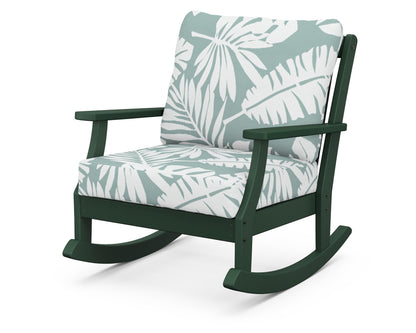 POLYWOOD® Braxton Deep Seating Rocking Chair in Green / Leaf Glacier Spa