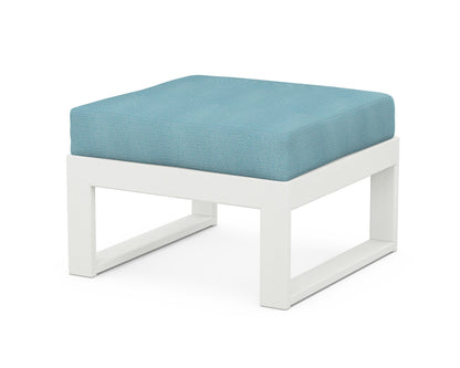 Unbranded Modular Ottoman - Modern in Vintage White / Lattice Sky Blue