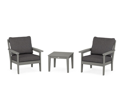 Country Living Cottage 3-Piece Deep Seating Set in Slate Grey / Ash Charcoal