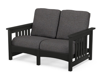 POLYWOOD® Club Mission Loveseat in Black / Ash Charcoal