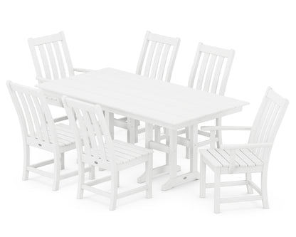 POLYWOOD® Vineyard 7-Piece Farmhouse Dining Set in White