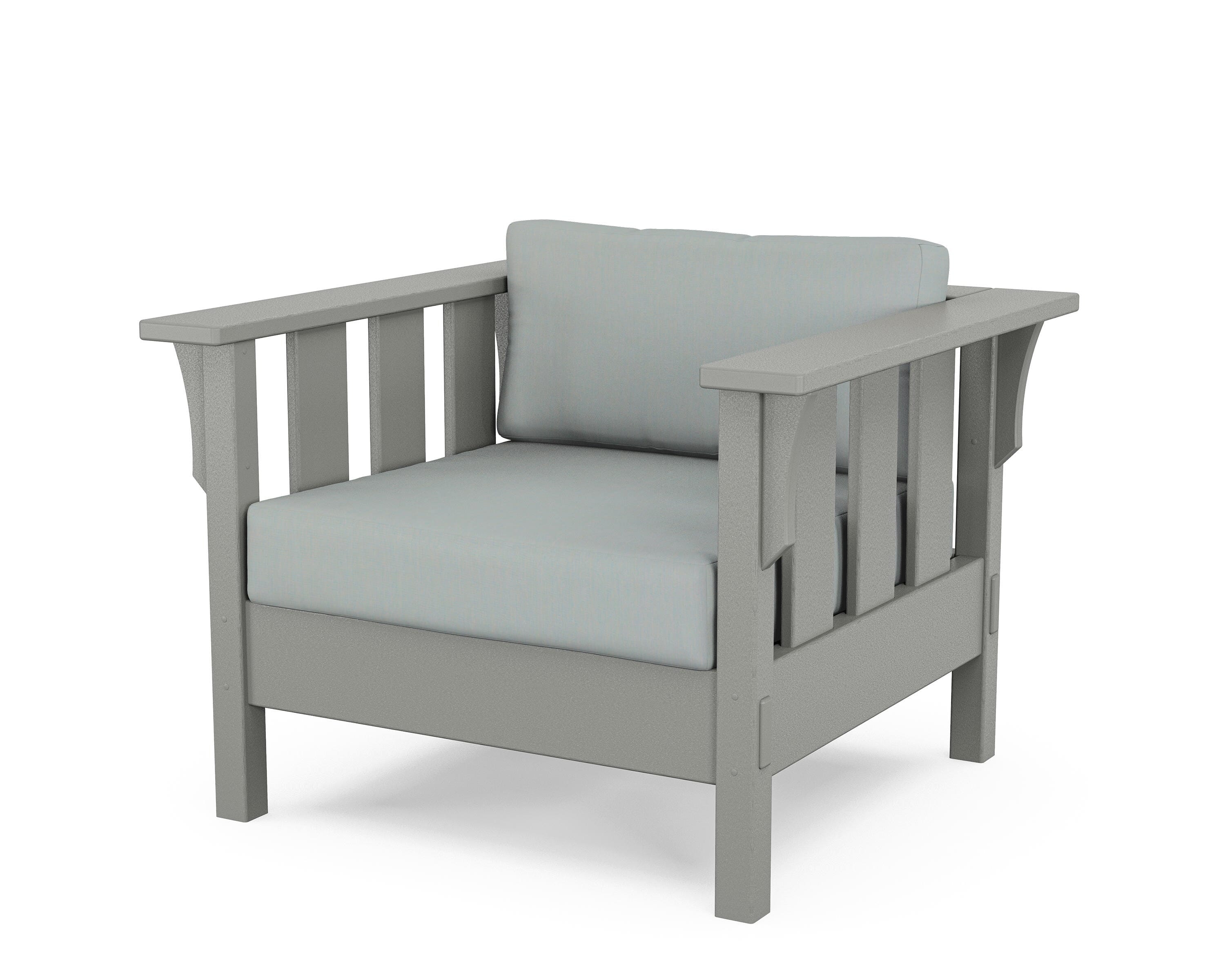 Martha Stewart by POLYWOOD® Acadia Deep Seating Chair in Slate Grey / Spa
