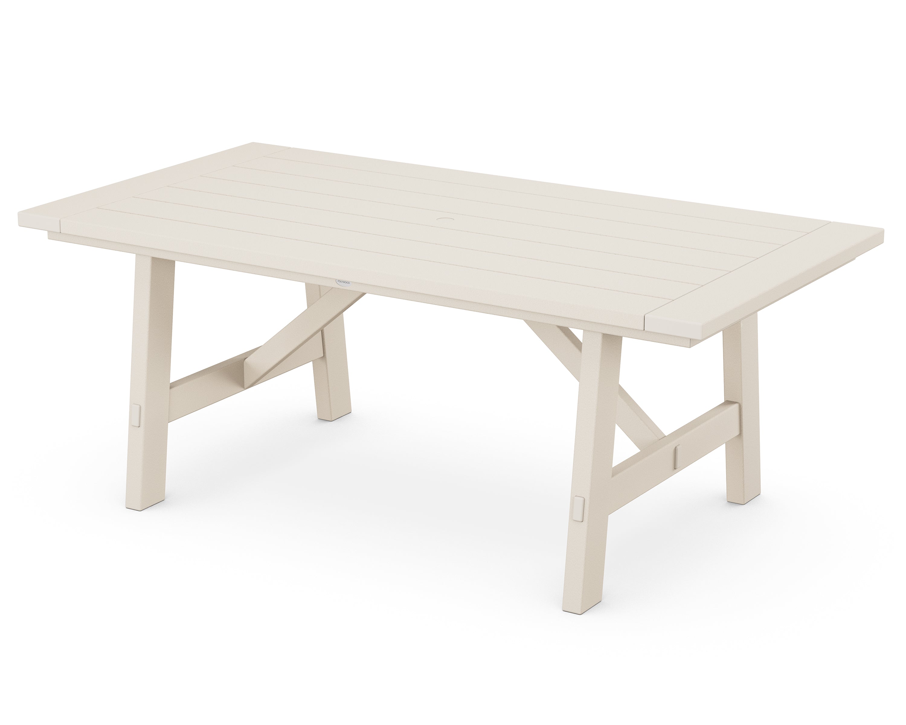 POLYWOOD® Rustic Farmhouse 39" x 75" Dining Table in Sand