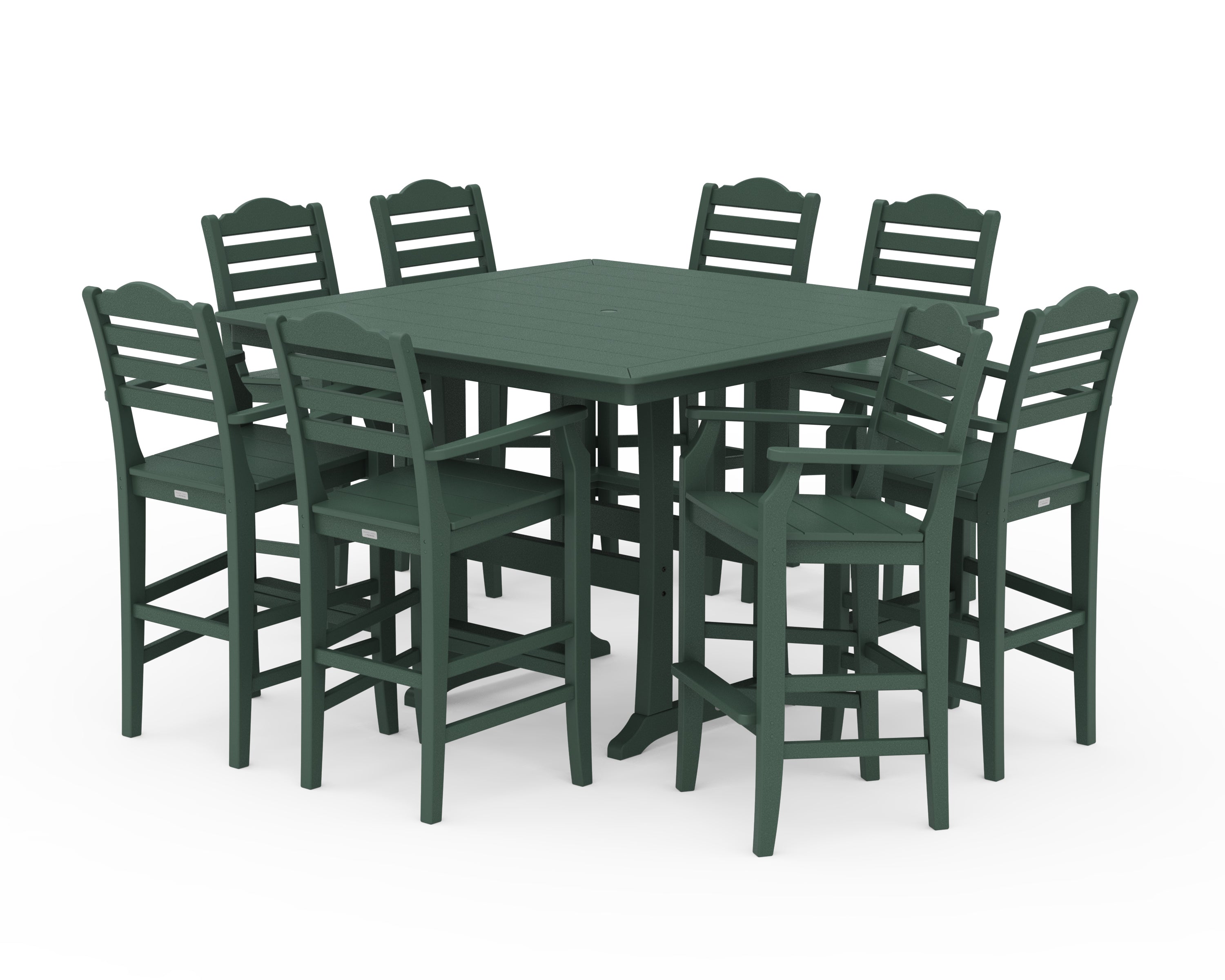 Draper James™ by  POLYWOOD® Savannah 9-Piece Square Bar Set with Trestle Legs in Green