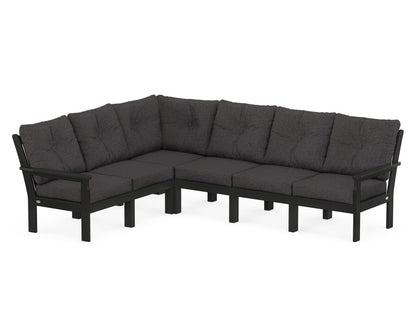 POLYWOOD® Vineyard 6-Piece Sectional in Black / Ash Charcoal