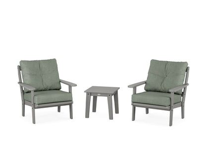 POLYWOOD® Mission 3-Piece Deep Seating Set in Slate Grey / Cast Sage