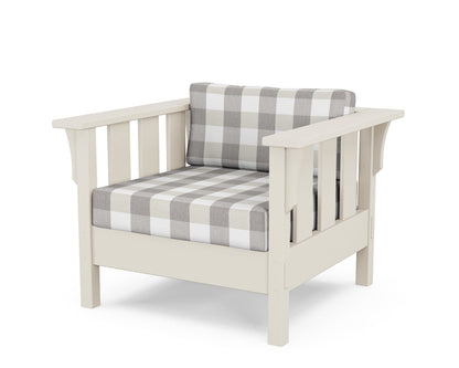 Martha Stewart by POLYWOOD® Acadia Deep Seating Chair in Sand / Buffalo Plaid Grey Mist