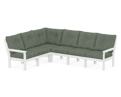 POLYWOOD® Vineyard 6-Piece Sectional in Vintage White / Cast Sage