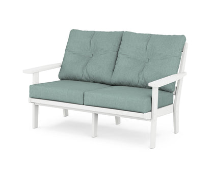 POLYWOOD® Oxford Deep Seating Loveseat in White / Glacier Spa