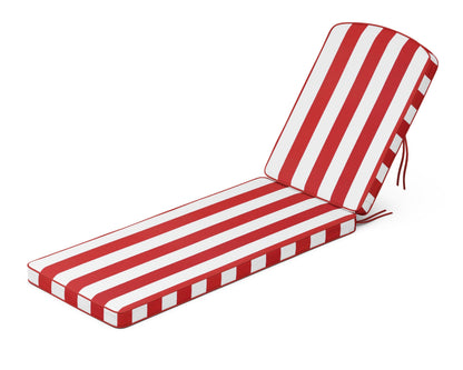 Martha Stewart by POLYWOOD® Chinoiserie Chaise Cushion in Cabana Stripe Crimson