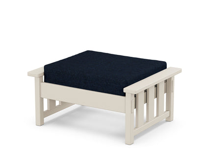 Martha Stewart by POLYWOOD® Acadia Deep Seating Ottoman in Sand / Marine Indigo