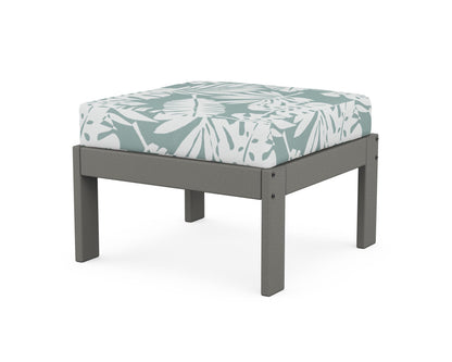 POLYWOOD® Vineyard Modular Ottoman in Slate Grey / Leaf Glacier Spa