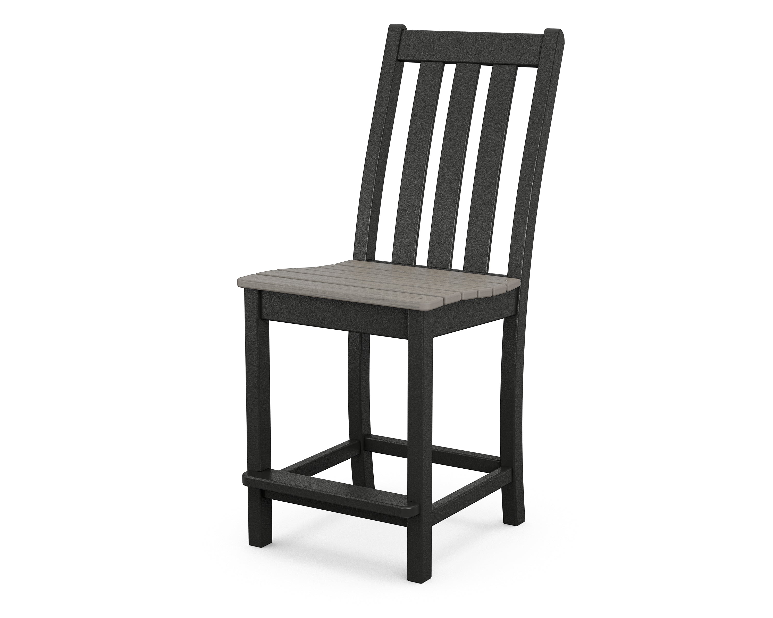 POLYWOOD® Vineyard Counter Side Chair in Black / Driftwood