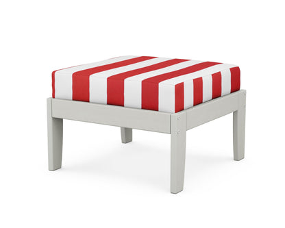 Unbranded Modular Ottoman - Classic in Vintage White / Cabana Stripe Crimson