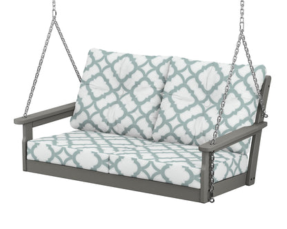 POLYWOOD® Vineyard Deep Seating Swing in Slate Grey / Trellis Glacier Spa