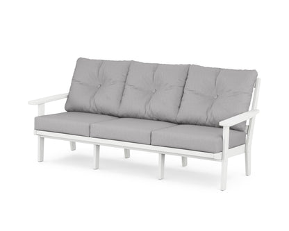 POLYWOOD® Oxford Deep Seating Sofa in White / Granite