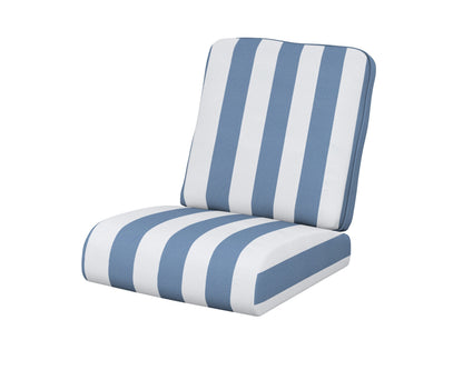 POLYWOOD® Club Seat/Back Cushion in Cabana Stripe Sky Blue