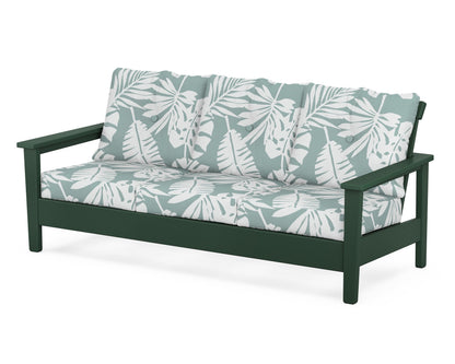 POLYWOOD® Prescott Deep Seating Sofa in Green / Leaf Glacier Spa