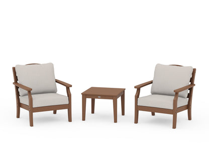 Draper James™ by  POLYWOOD® Savannah 3-Piece Deep Seating Set in Teak / Cast Ash