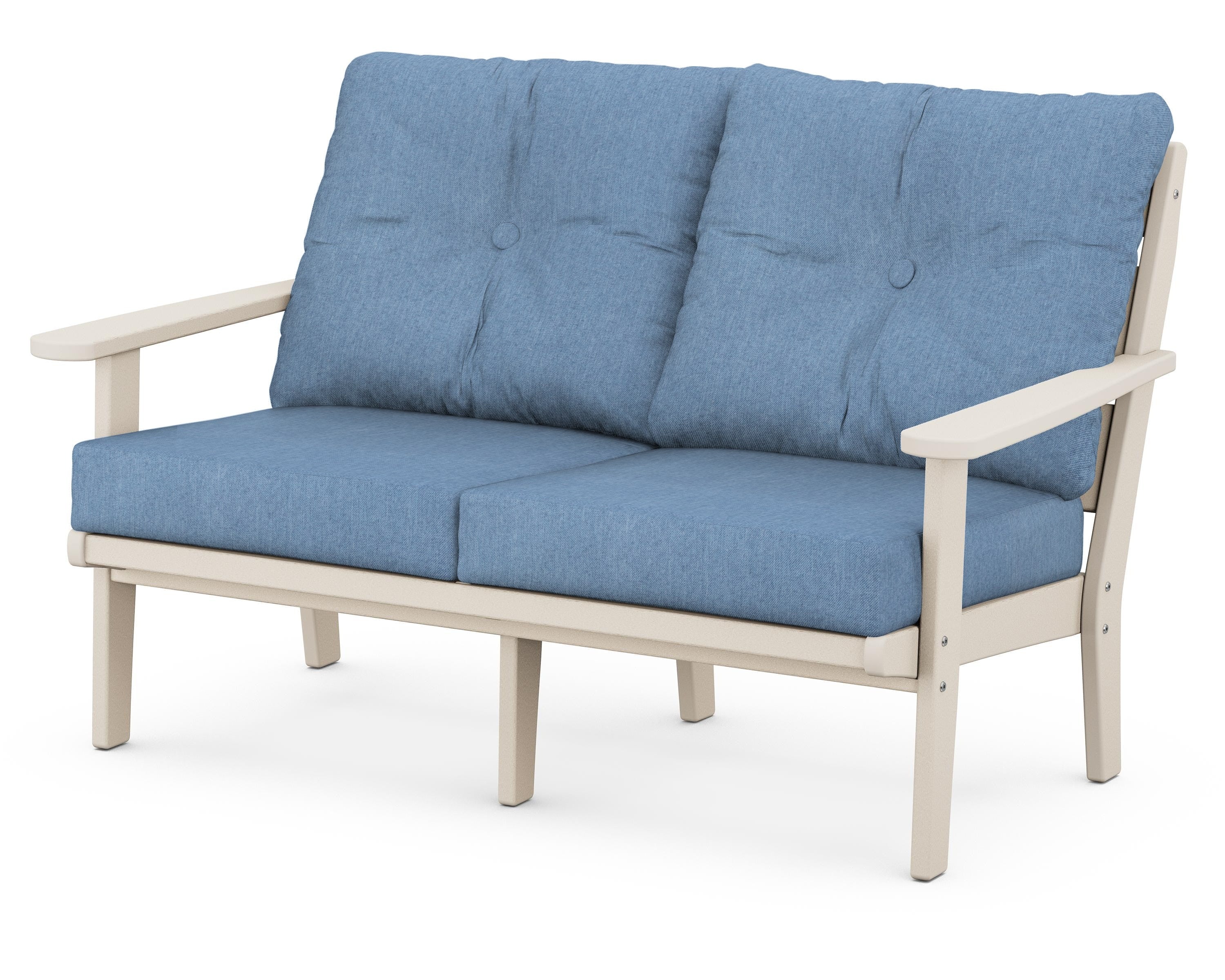 POLYWOOD® Lakeside Deep Seating Loveseat in Sand / Sky Blue