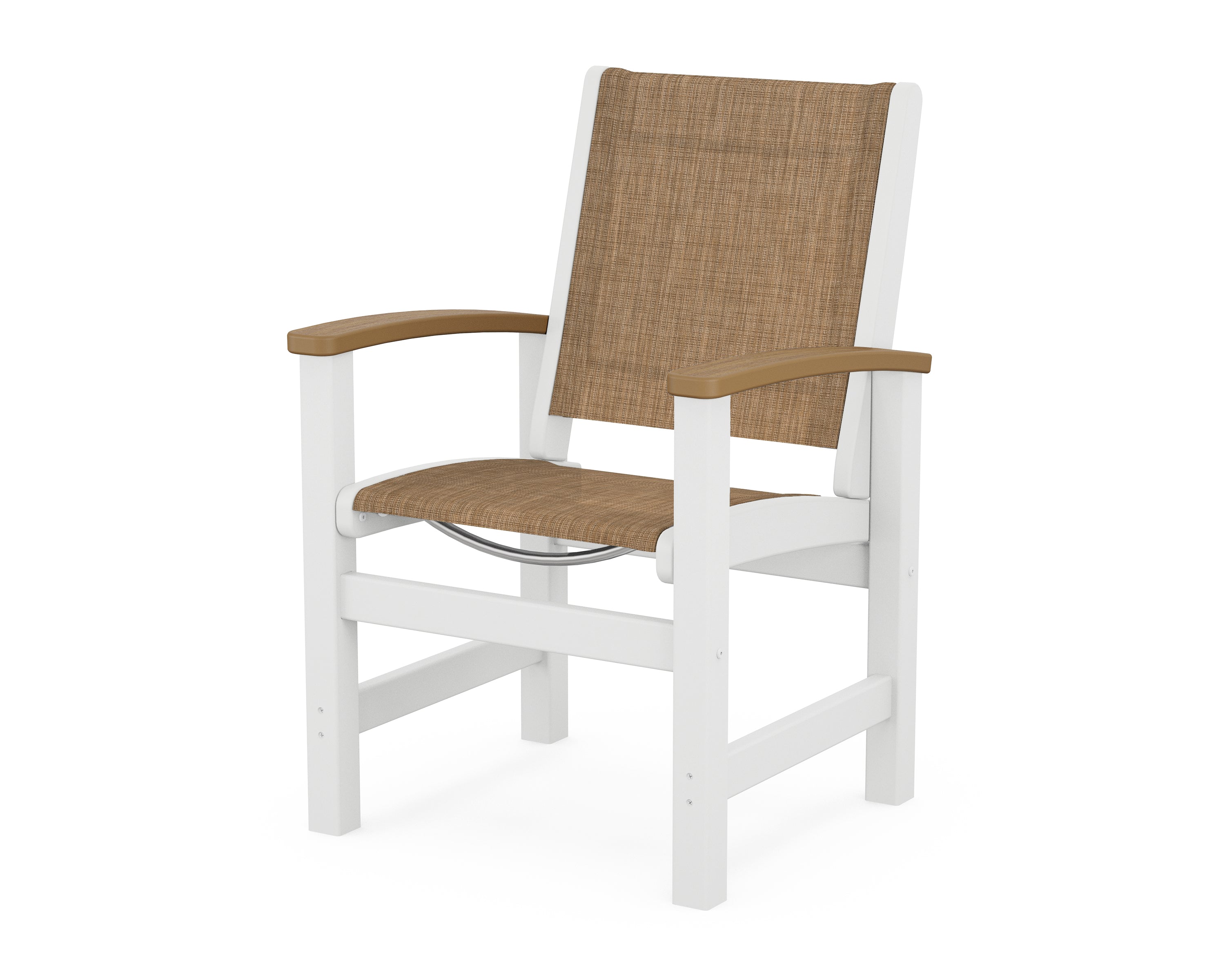POLYWOOD® Coastal Dining Chair in White / Natural / Burlap Sling