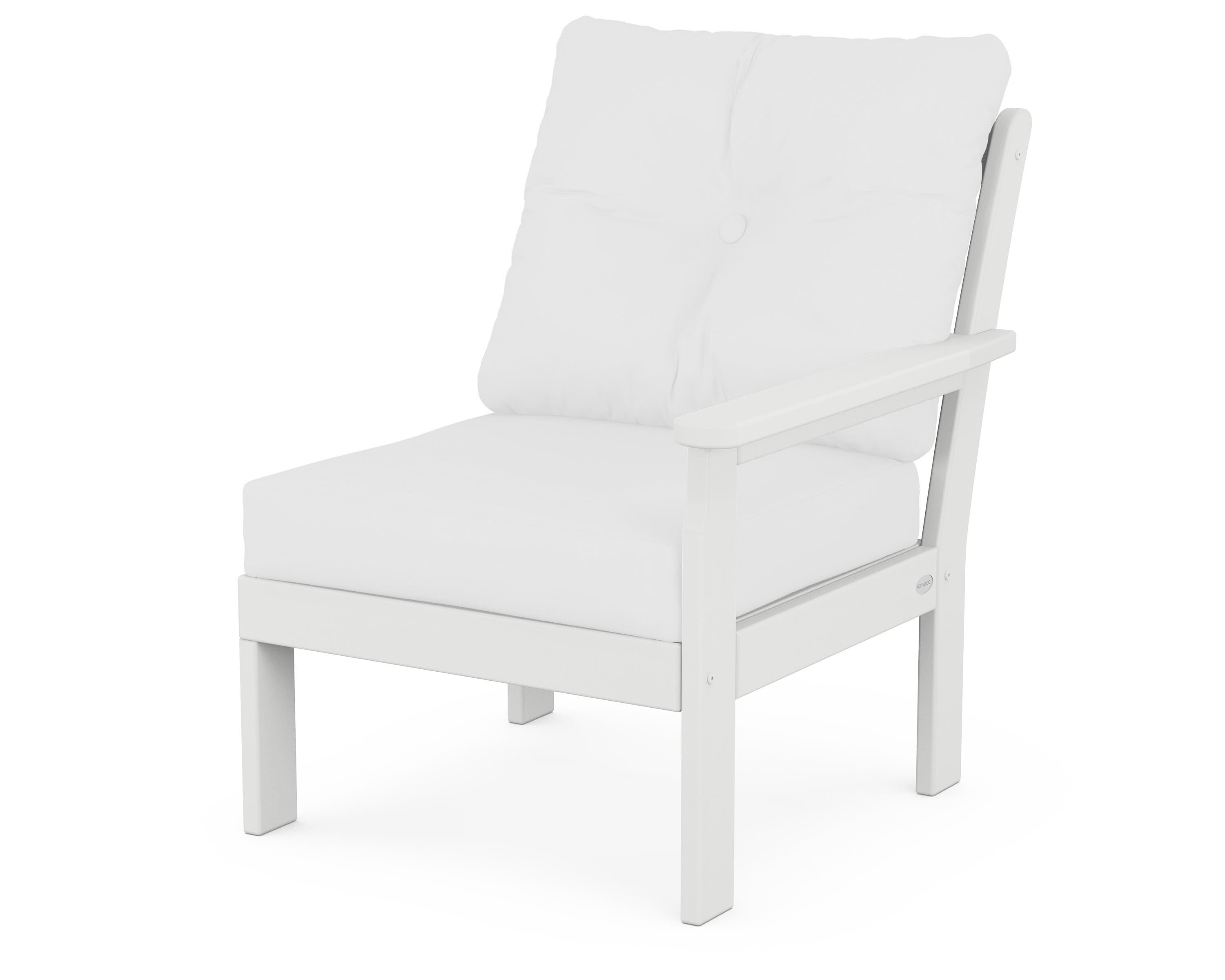 POLYWOOD® Vineyard Modular Right Arm Chair in White / Natural