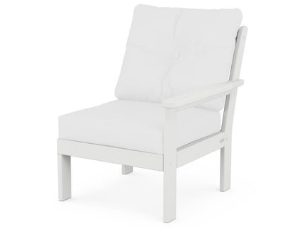 POLYWOOD® Vineyard Modular Right Arm Chair in White / Natural