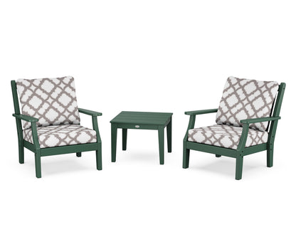 Country Living Wovendale 3-Piece Deep Seating Set in Green / Trellis Grey Mist