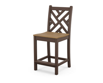 POLYWOOD® Chippendale Counter Side Chair in Mahogany / Natural
