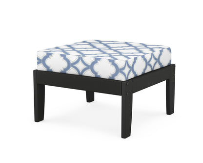 Unbranded Modular Ottoman - Classic in Black / Trellis Sky Blue