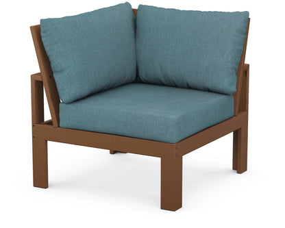 Unbranded Modular Corner Chair in Teak / Ocean Teal