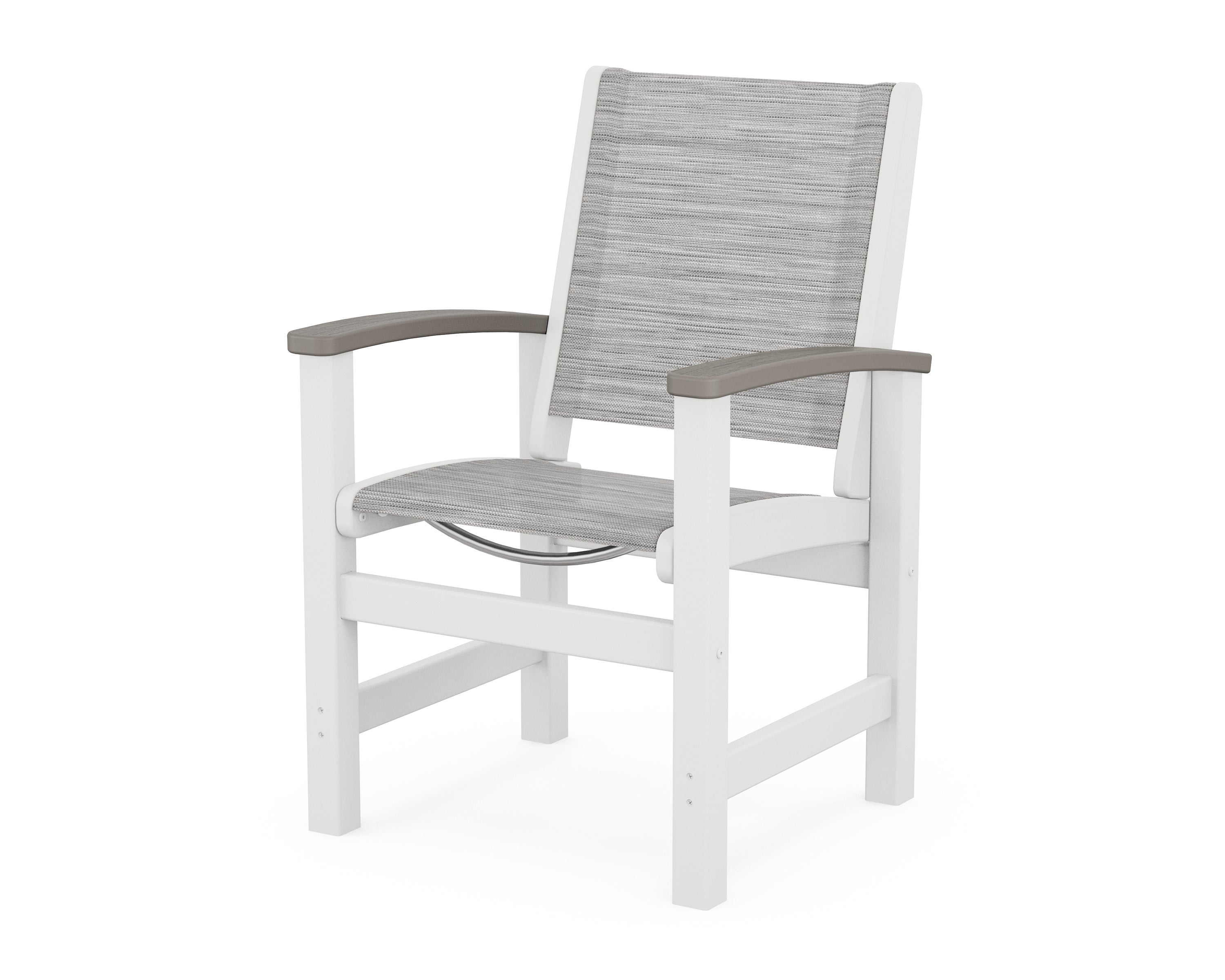 POLYWOOD® Coastal Dining Chair in White / Driftwood / Poolside Sling