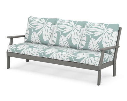 POLYWOOD® Braxton Deep Seating Sofa in Slate Grey / Leaf Glacier Spa